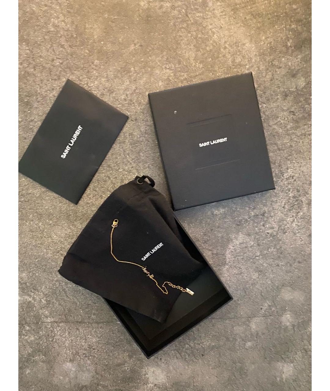 SAINT LAURENT Золотой позолоченный браслет, фото 8