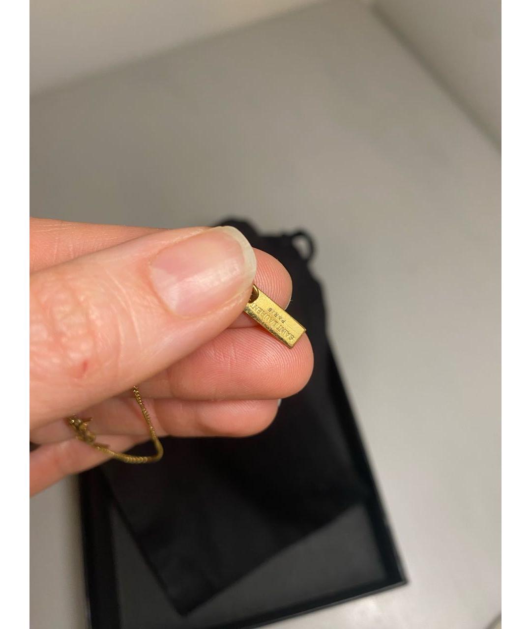 SAINT LAURENT Золотой позолоченный браслет, фото 7