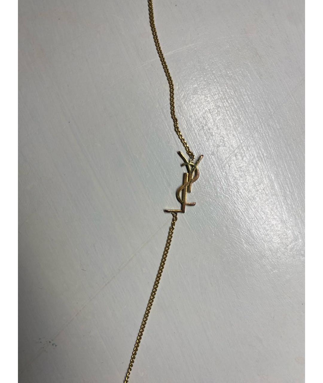 SAINT LAURENT Золотой позолоченный браслет, фото 6