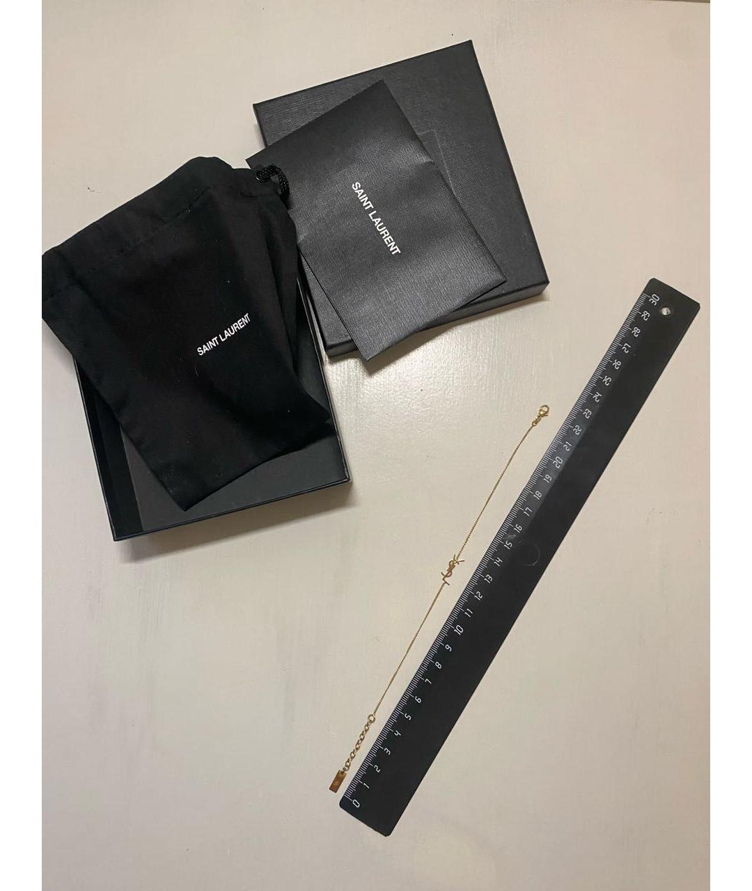 SAINT LAURENT Золотой позолоченный браслет, фото 2