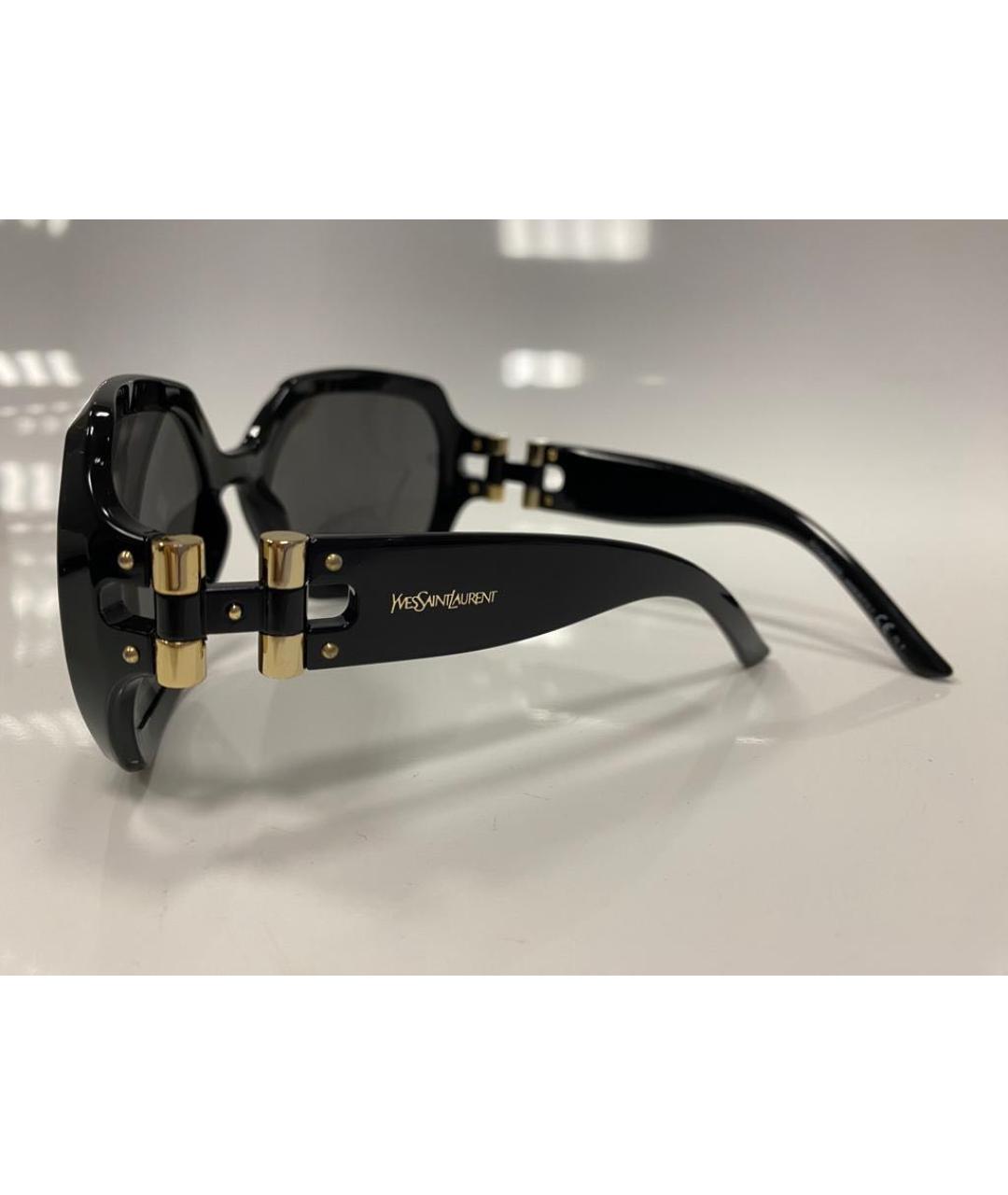 SAINT LAURENT Черные пластиковые солнцезащитные очки, фото 3