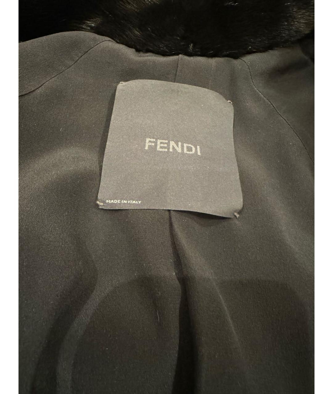 FENDI Черная меховая шуба, фото 3