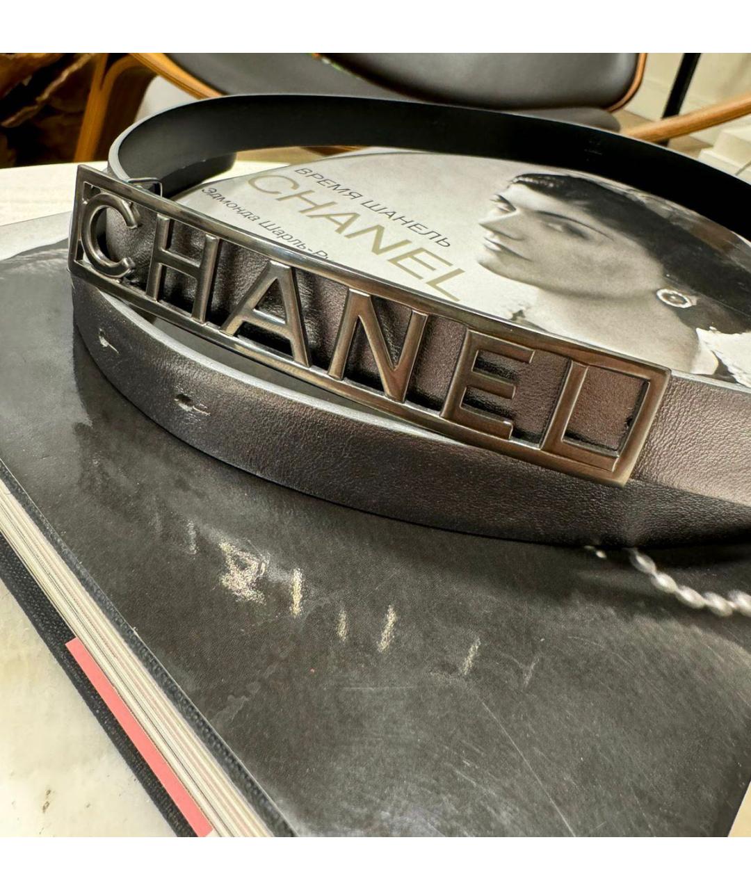 CHANEL Серебрянный кожаный ремень, фото 2