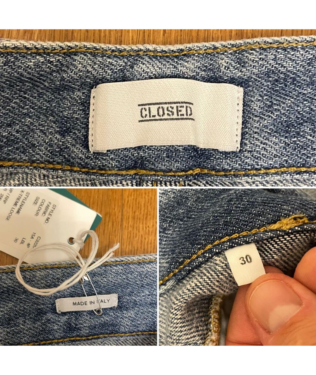 CLOSED Синие хлопковые прямые джинсы, фото 7