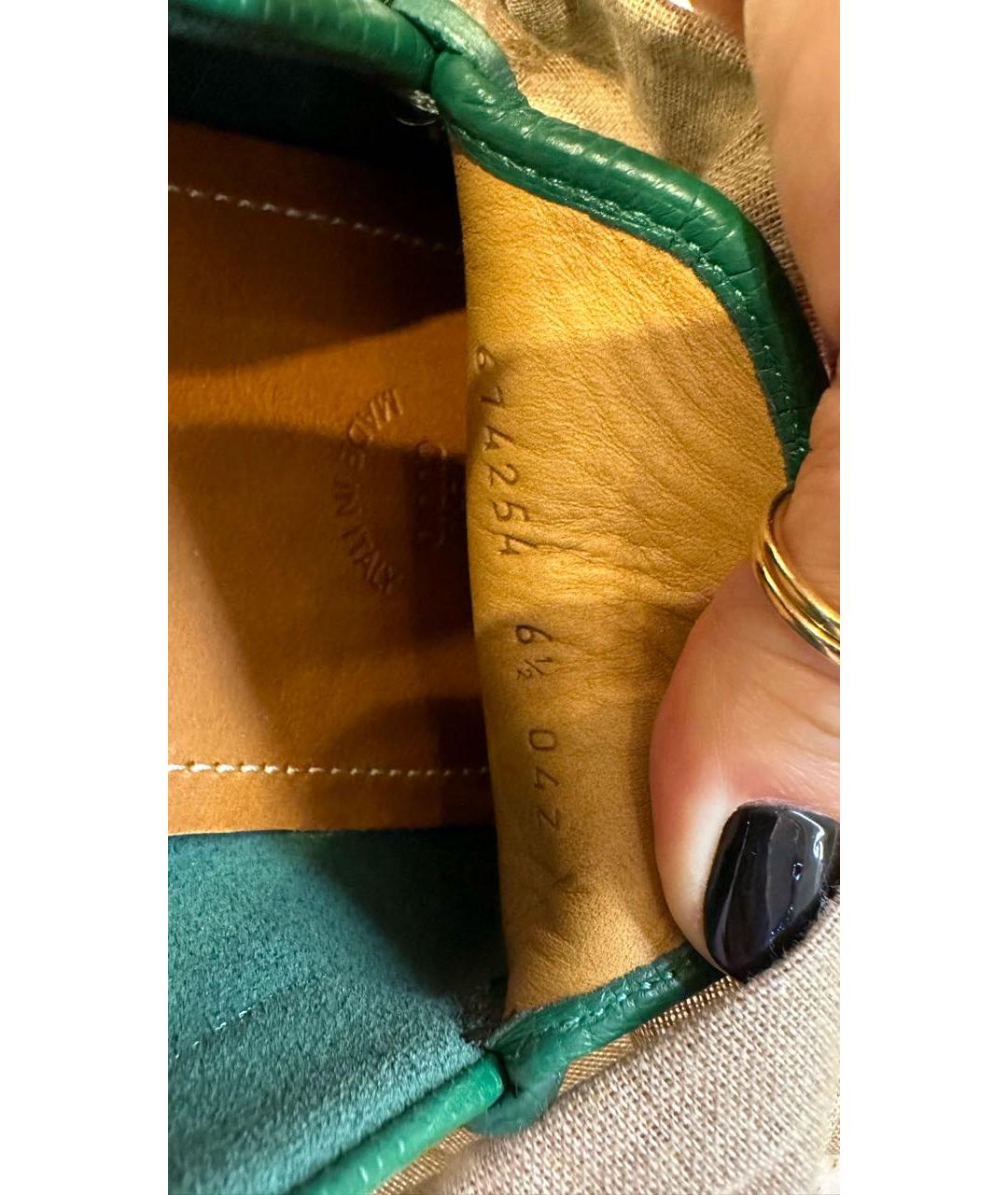 GUCCI Зеленые кожаные мокасины, фото 7