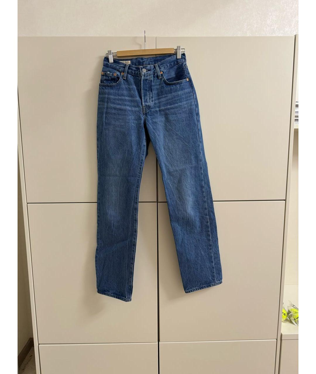 LEVI'S Синие хлопковые прямые джинсы, фото 8