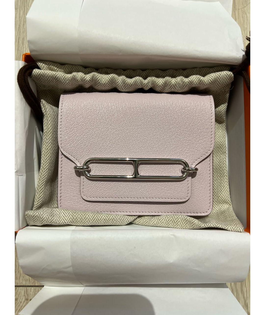 HERMES PRE-OWNED Розовая кожаная поясная сумка, фото 5