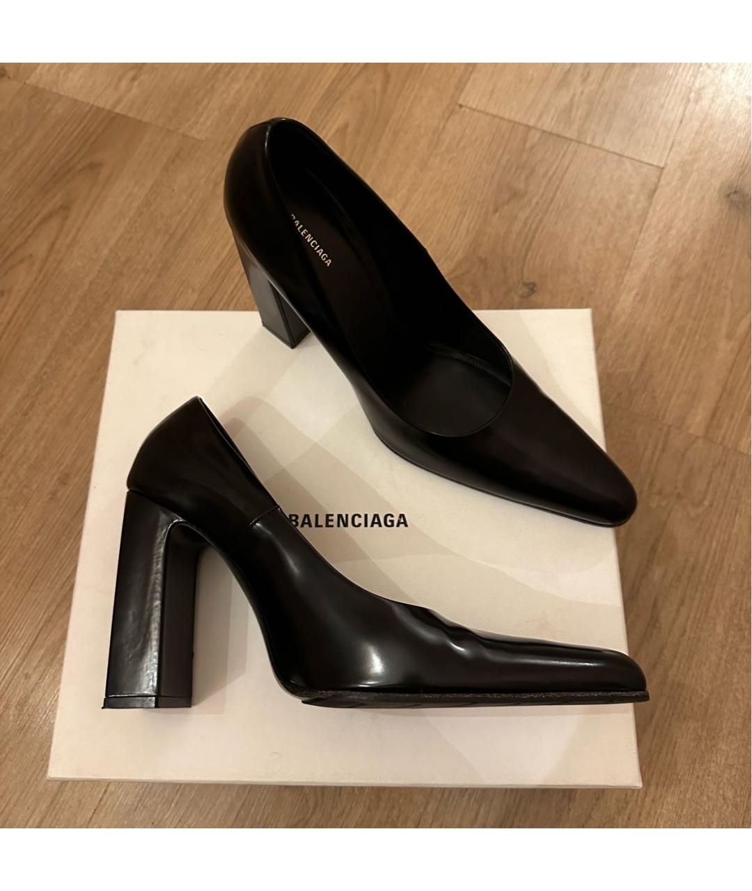 BALENCIAGA Черные туфли из лакированной кожи, фото 9