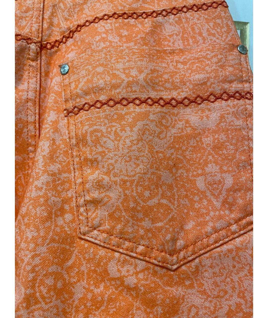 LES BENJAMINS Оранжевое хлопковые прямые брюки, фото 5