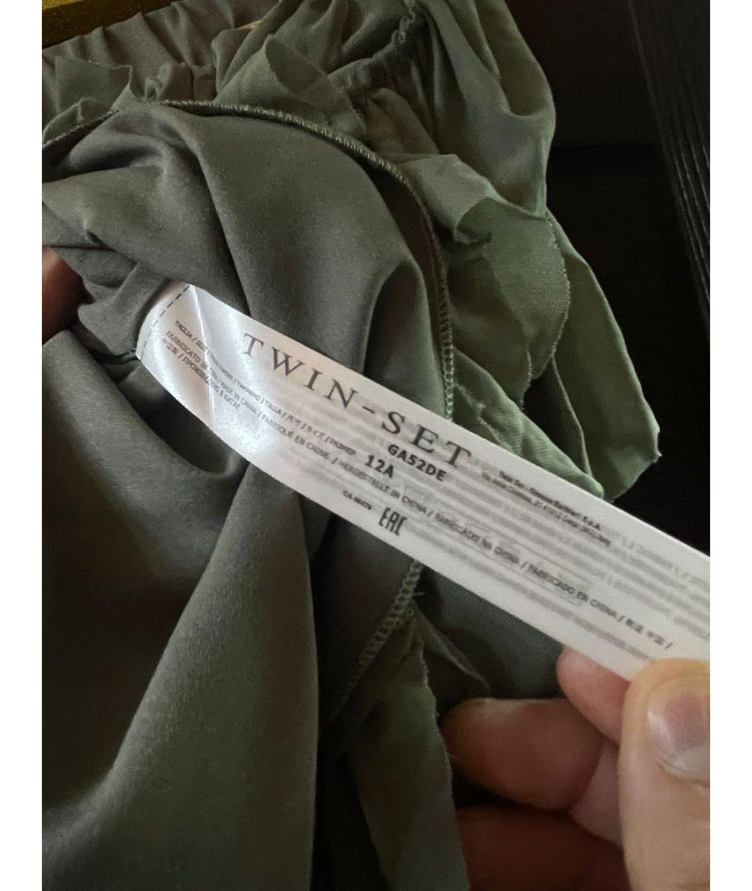 TWIN-SET Антрацитовая полиэстеровая юбка, фото 3