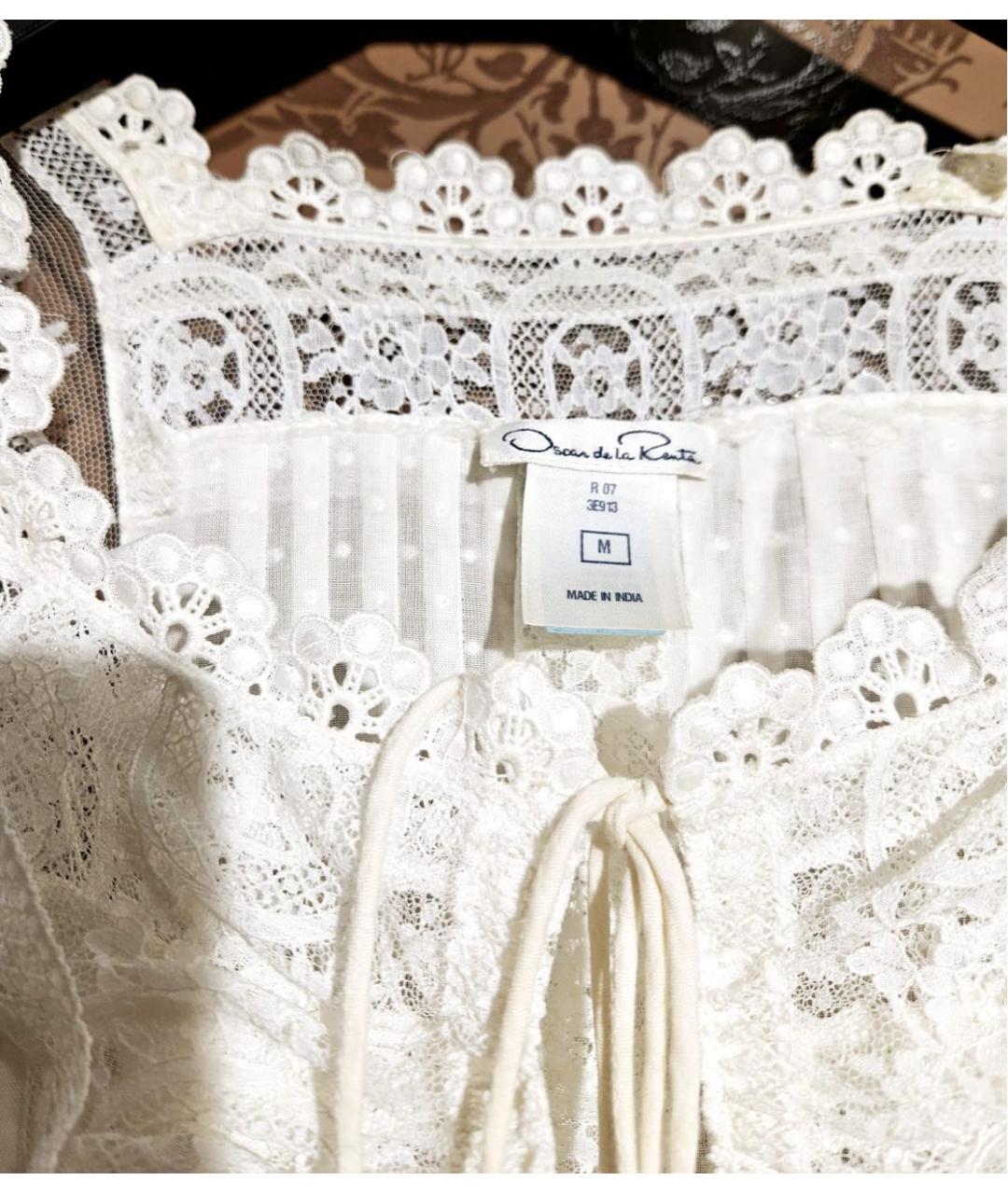 OSCAR DE LA RENTA Белая кружевная туника, фото 3