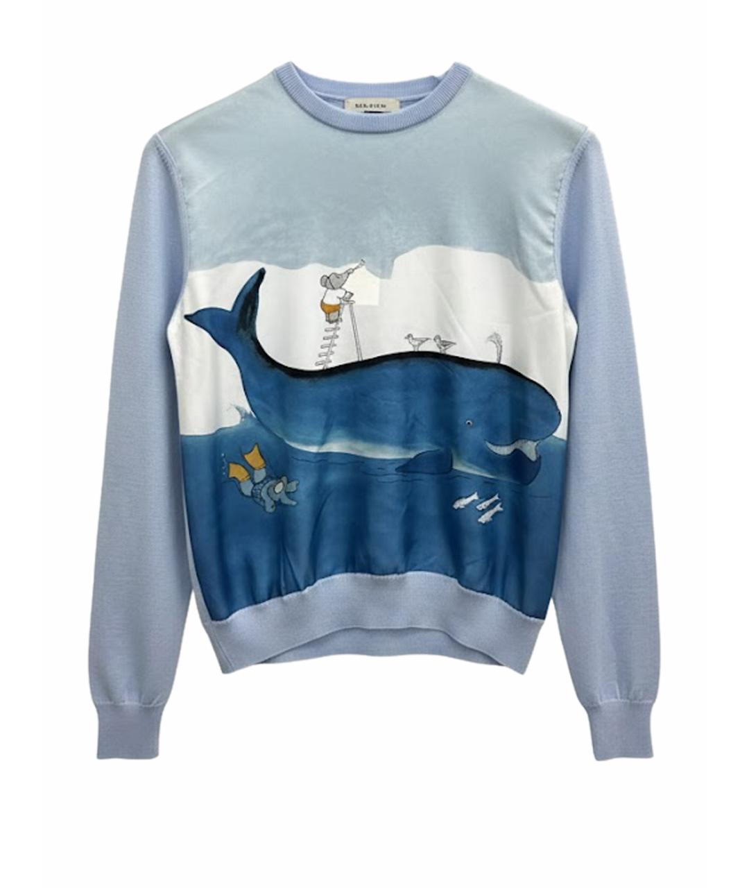 LANVIN Голубой шерстяной джемпер / свитер, фото 1