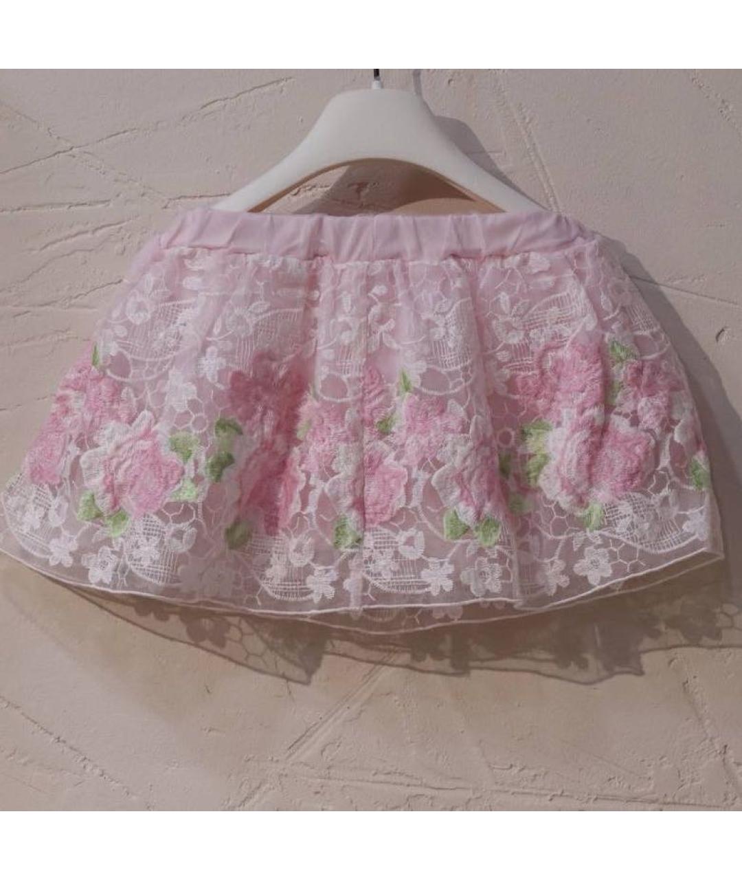BLUMARINE BABY Розовая хлопковая юбка, фото 7