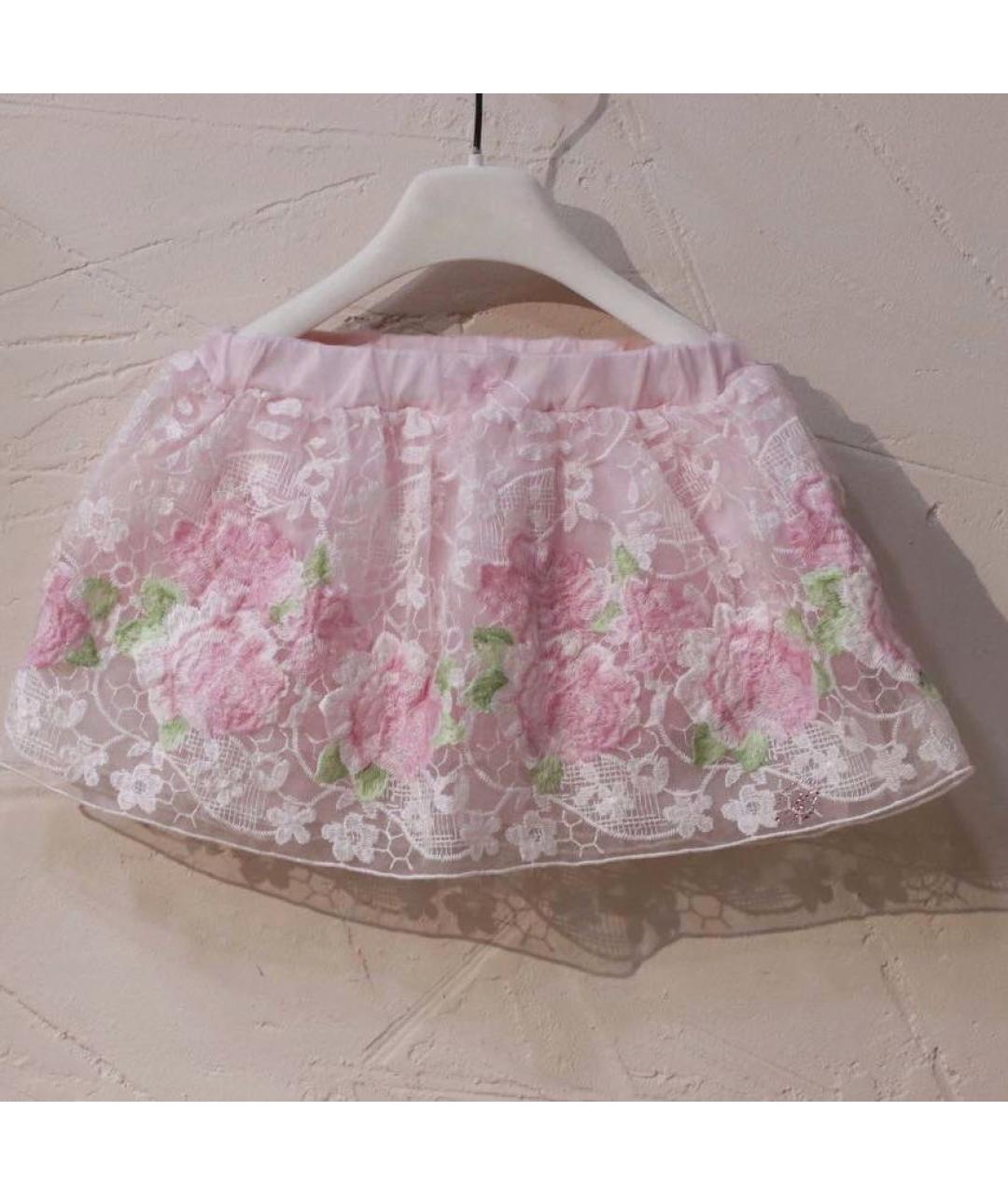 BLUMARINE BABY Розовая хлопковая юбка, фото 8