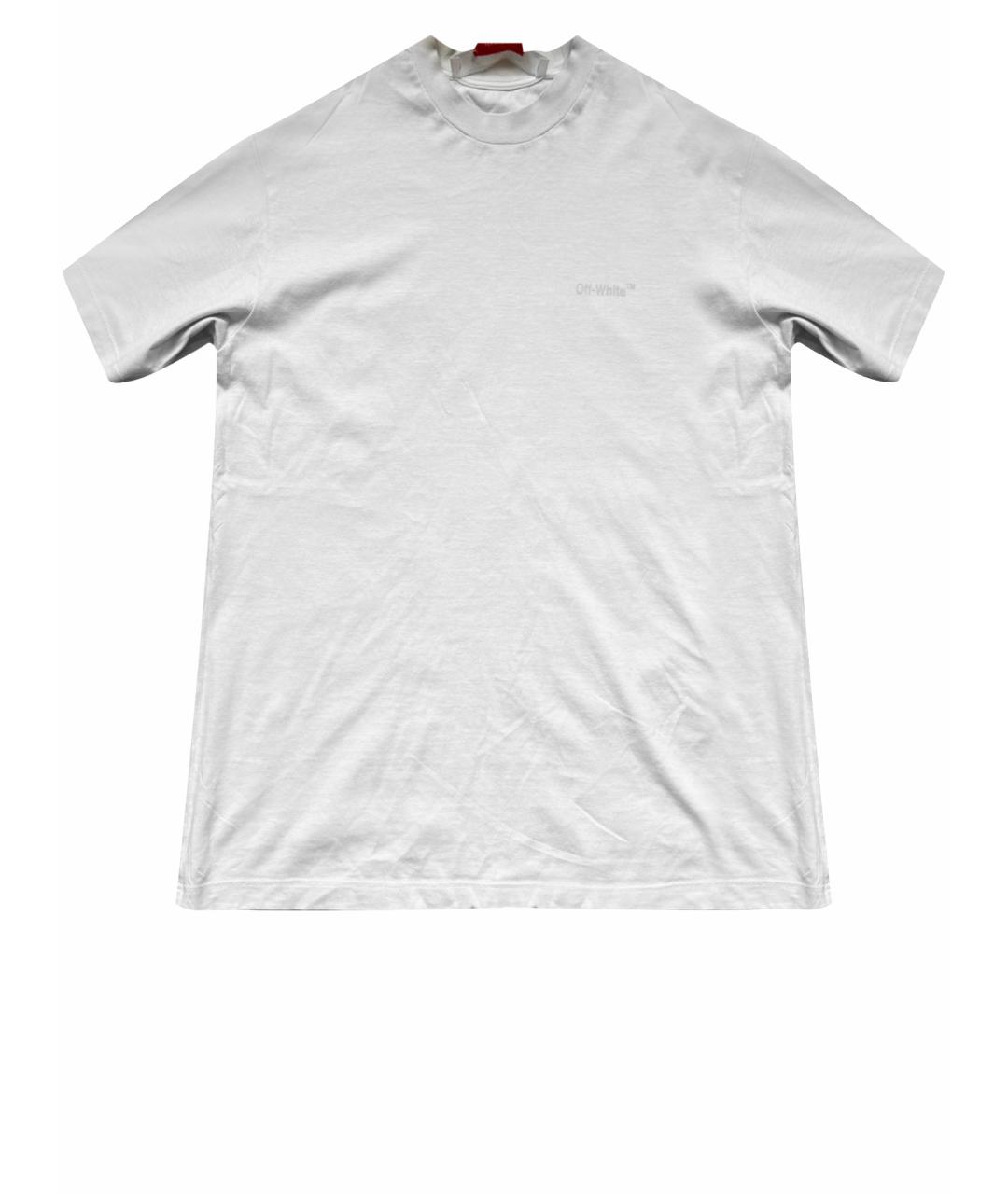 OFF-WHITE Бежевая хлопковая футболка, фото 1
