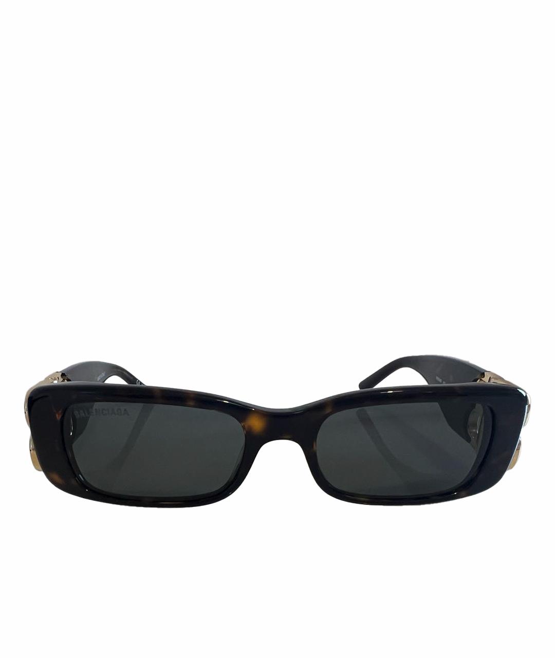 BALENCIAGA Коричневые пластиковые солнцезащитные очки, фото 1
