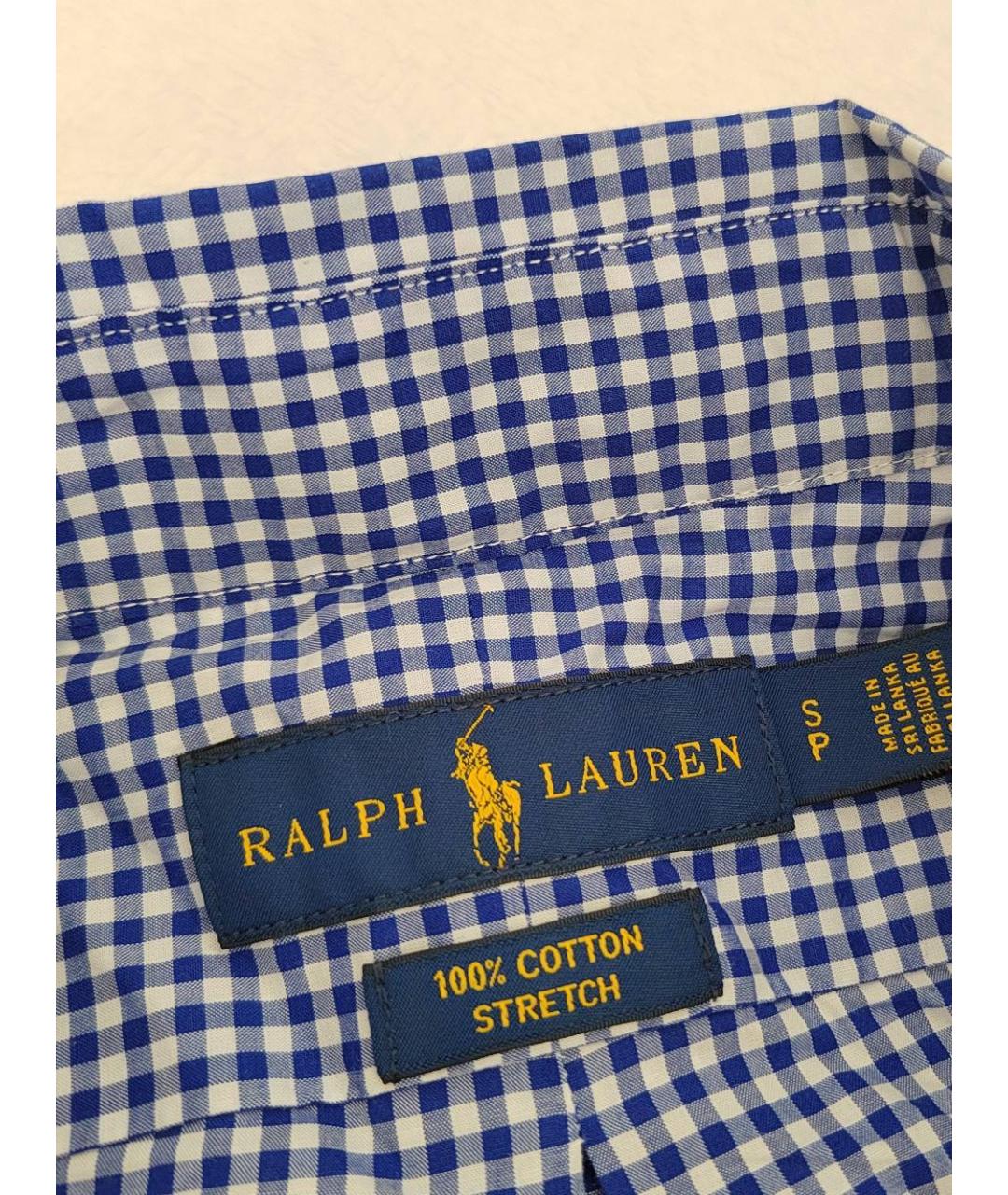 RALPH LAUREN Синяя хлопковая кэжуал рубашка, фото 9
