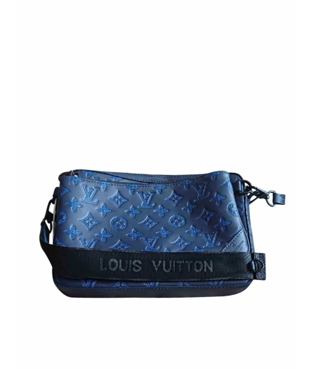 LOUIS VUITTON Темно-синяя кожаная поясная сумка, фото 1