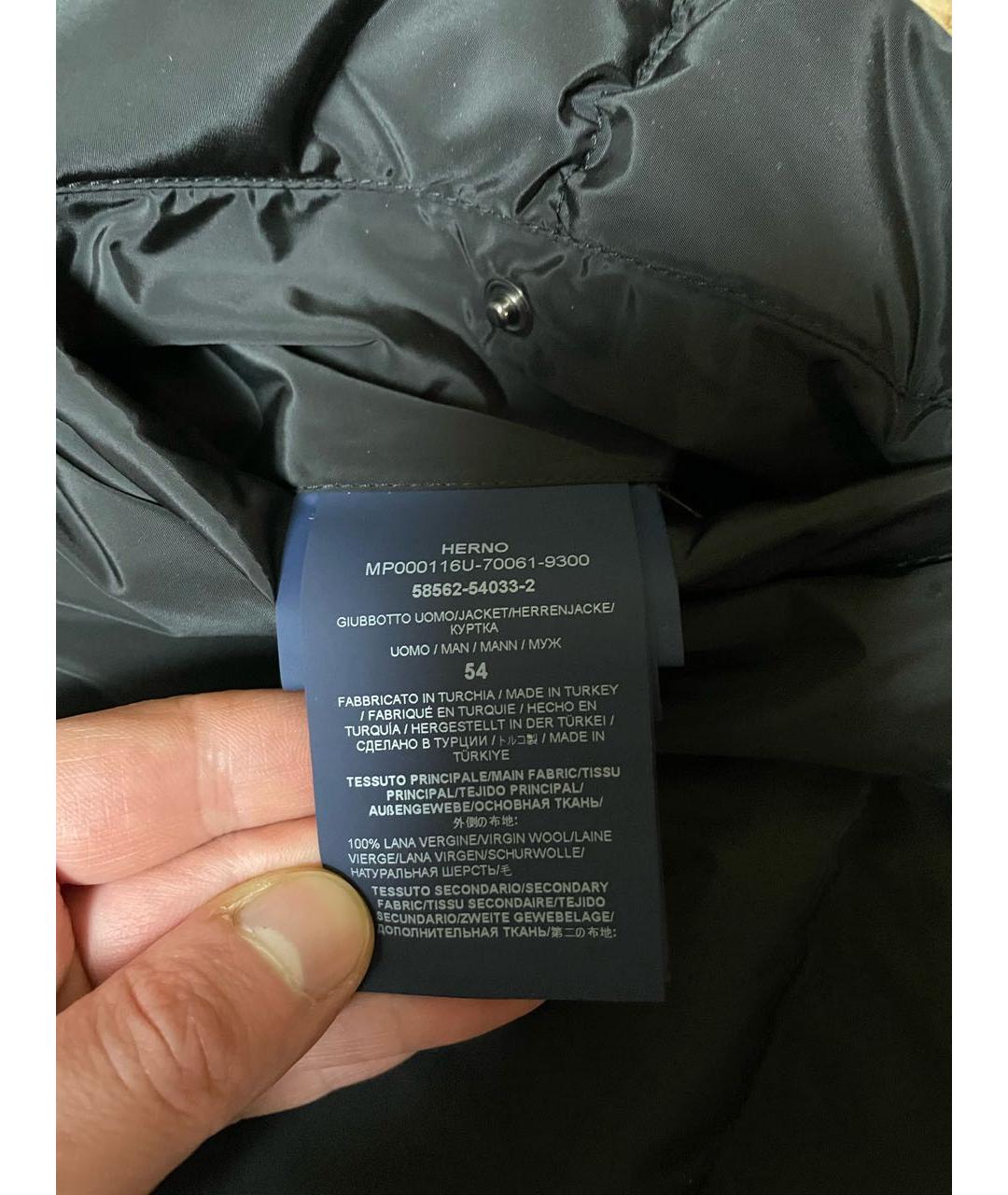 HERNO Черная шерстяная куртка, фото 4