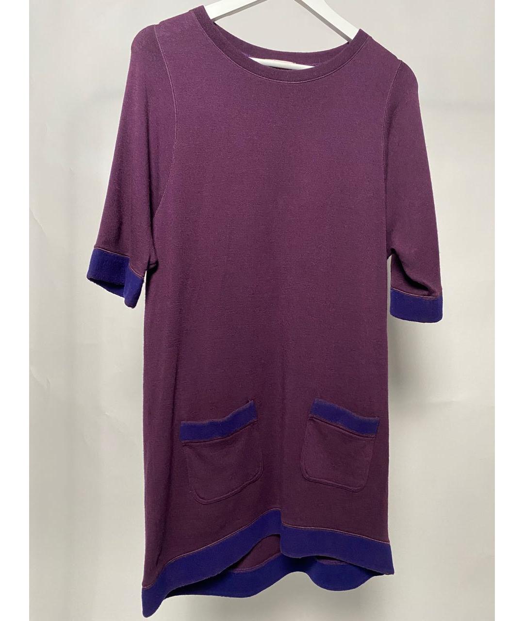 VDP Фиолетовое шерстяное повседневное платье, фото 7