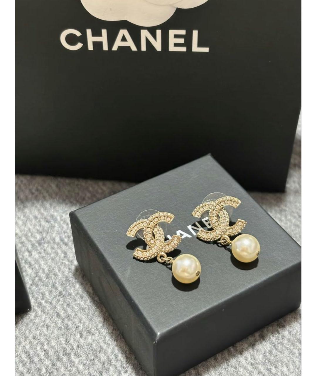 CHANEL Золотые серьги, фото 4