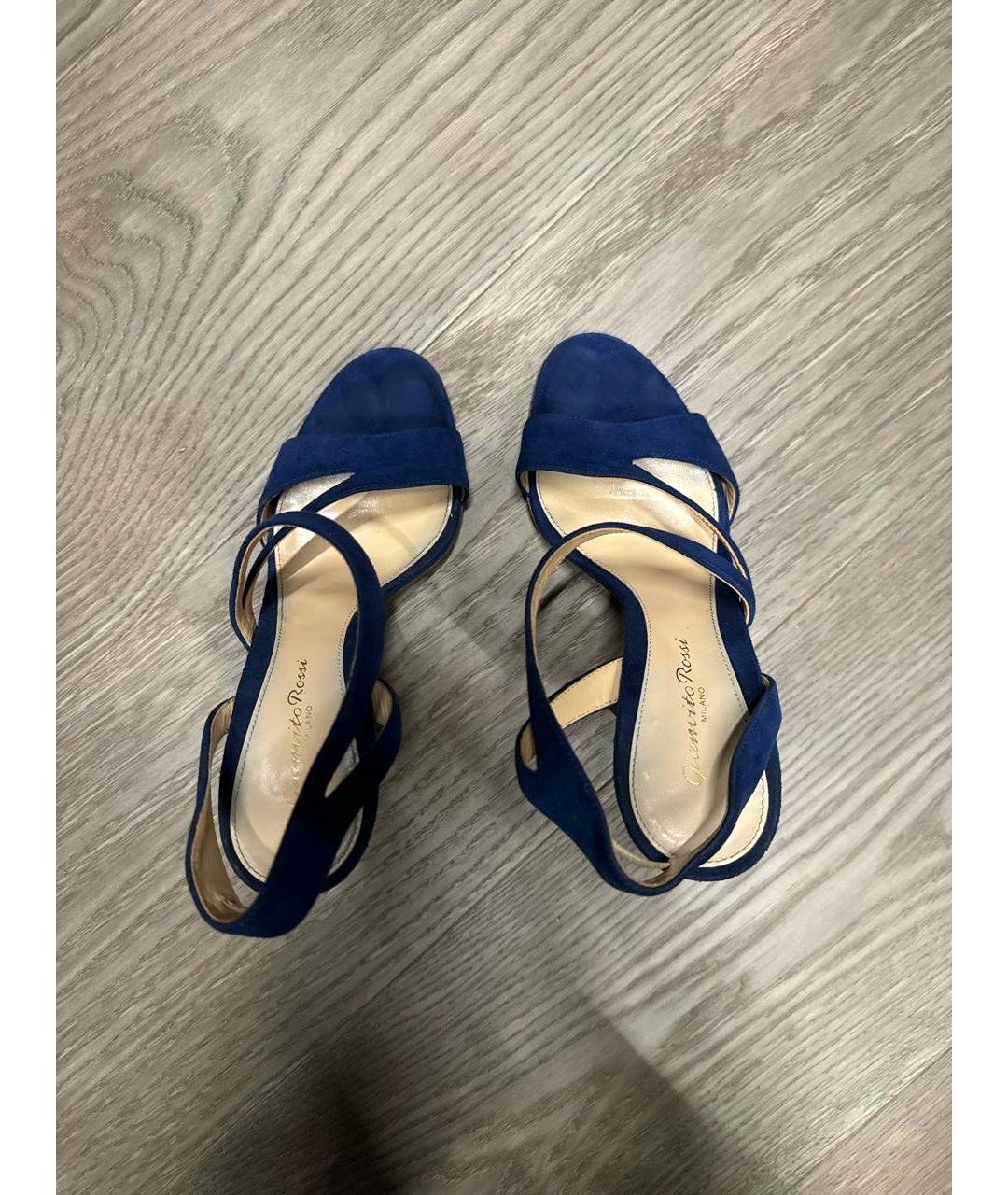 GIANVITO ROSSI Темно-синие замшевые туфли, фото 3
