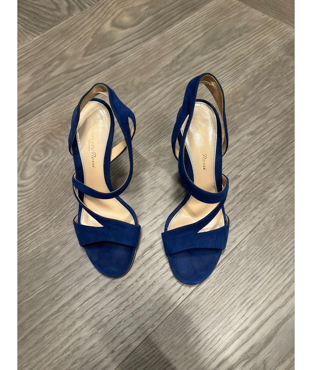 GIANVITO ROSSI Темно-синие замшевые туфли, фото 2