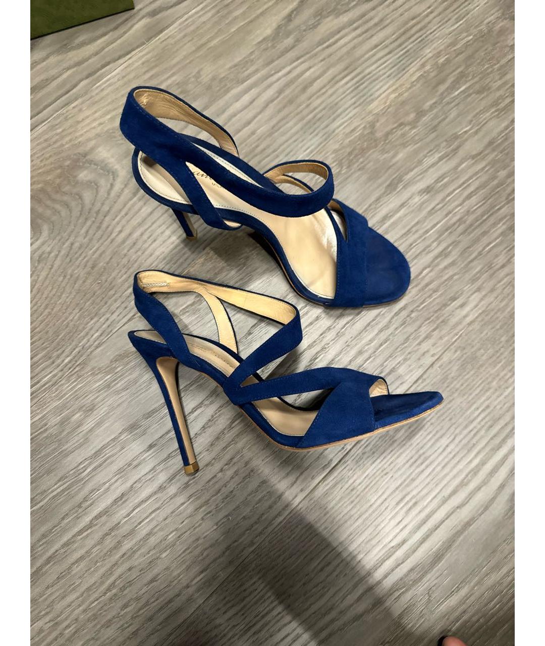 GIANVITO ROSSI Темно-синие замшевые туфли, фото 9