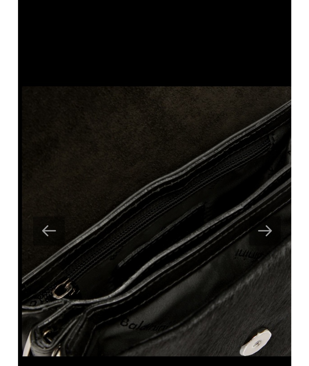 BALDININI Черная кожаная сумка с короткими ручками, фото 4