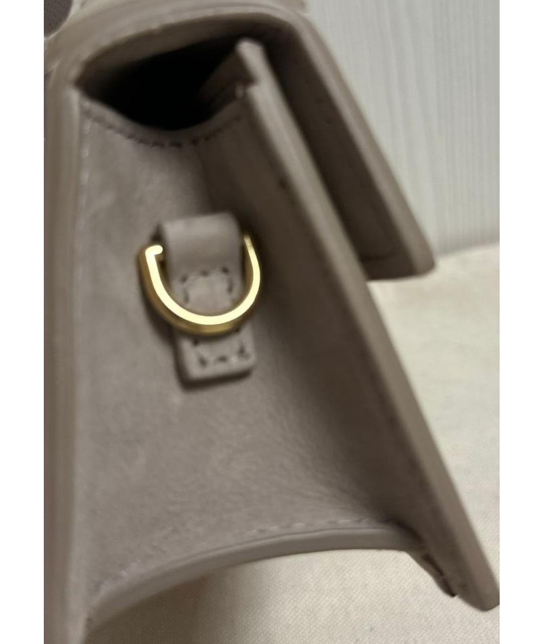 JACQUEMUS Серая замшевая сумка через плечо, фото 5