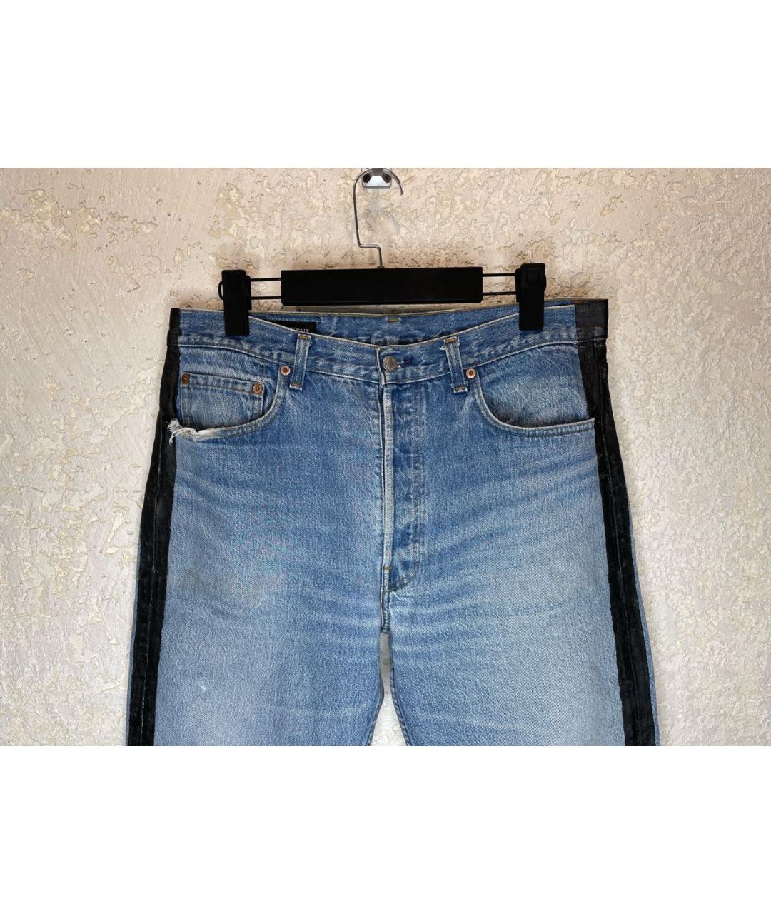 LEVI'S Голубые хлопковые прямые джинсы, фото 2