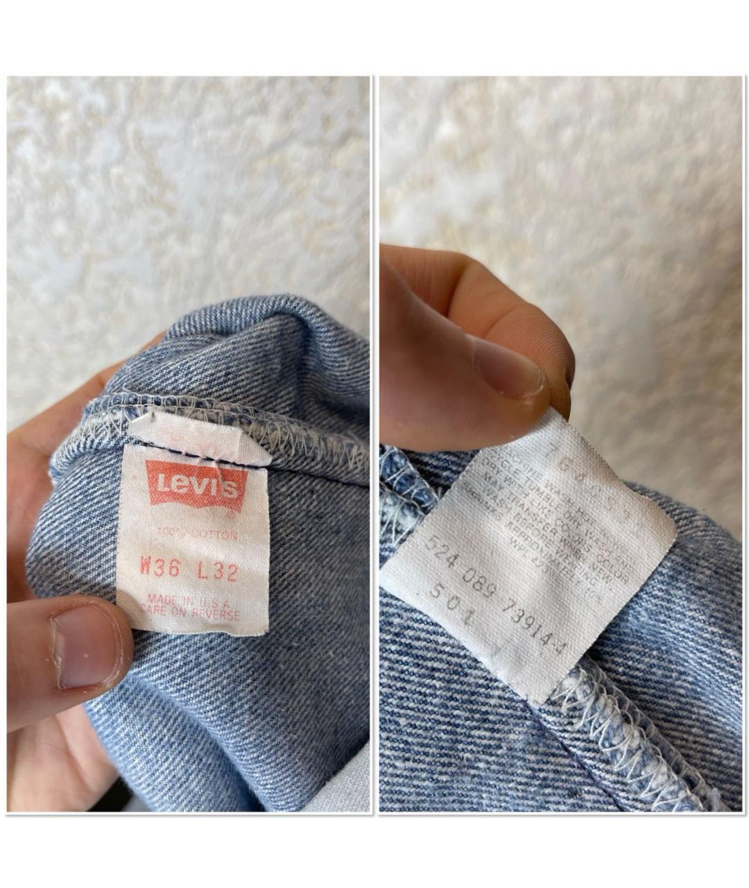 LEVI'S Голубые хлопковые прямые джинсы, фото 8