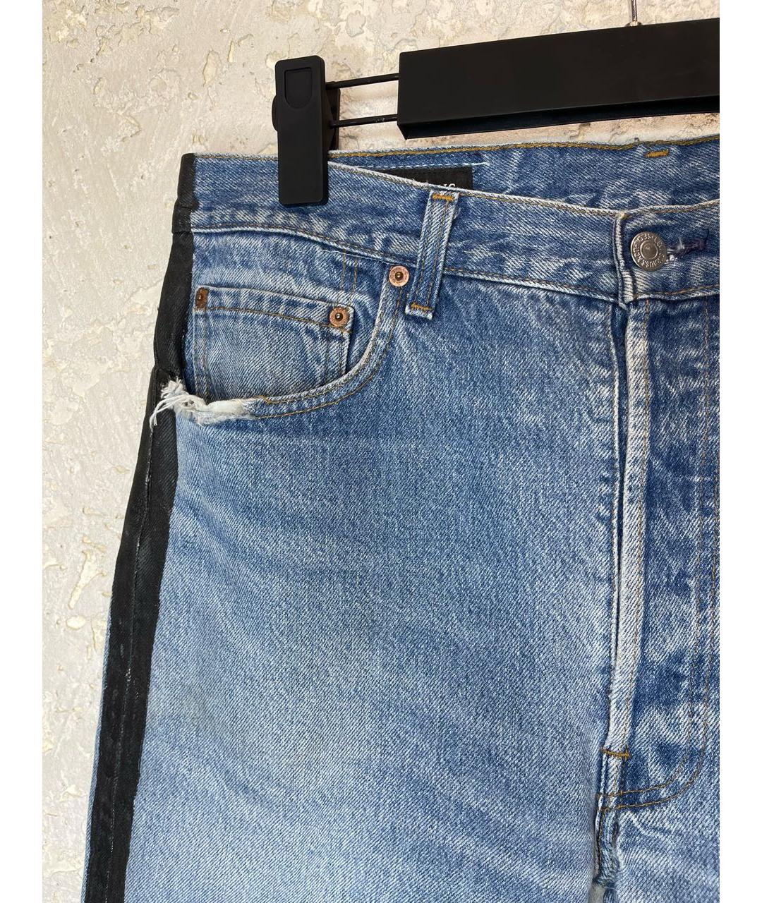 LEVI'S Голубые хлопковые прямые джинсы, фото 4