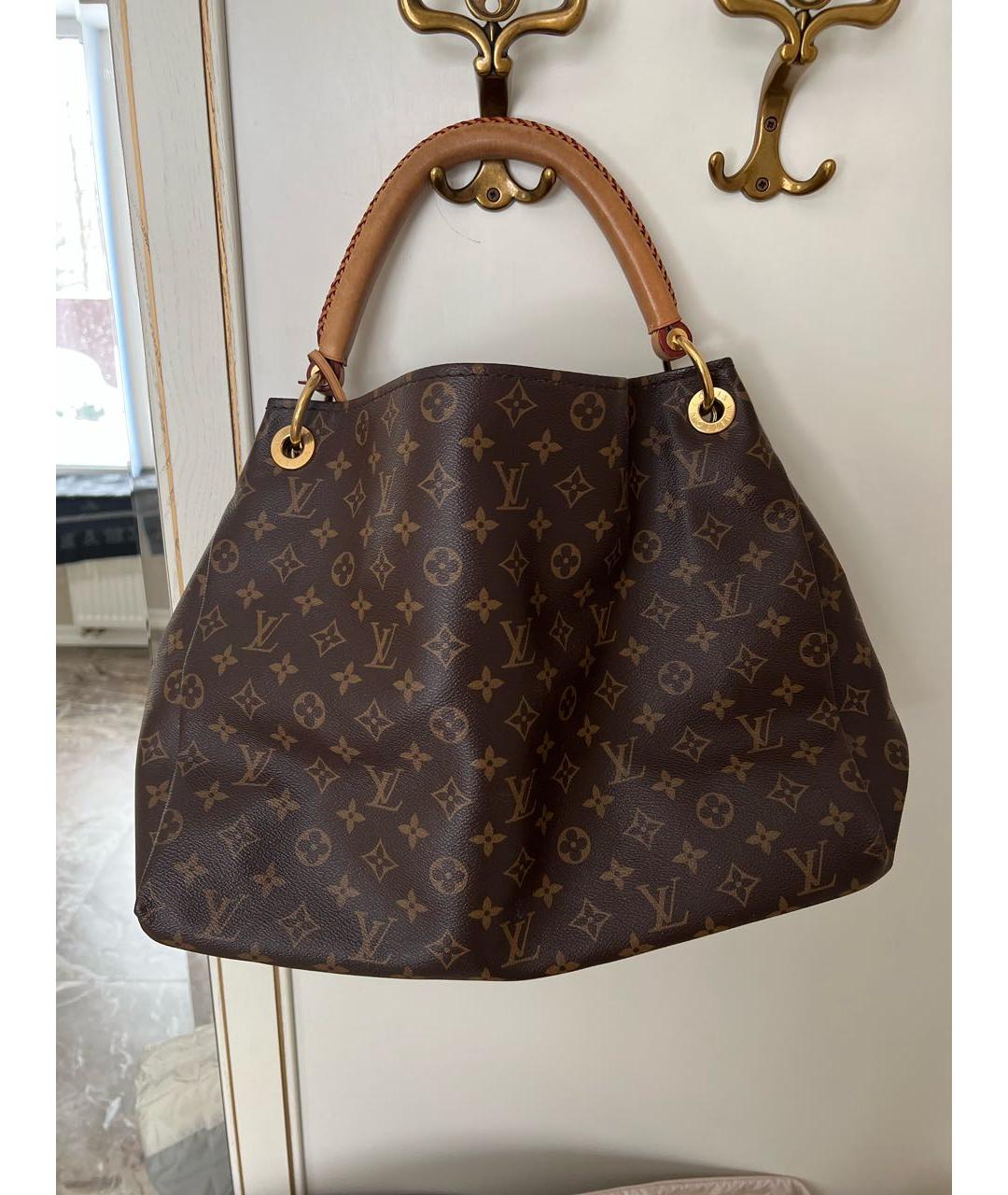 LOUIS VUITTON PRE-OWNED Коричневая кожаная сумка тоут, фото 3