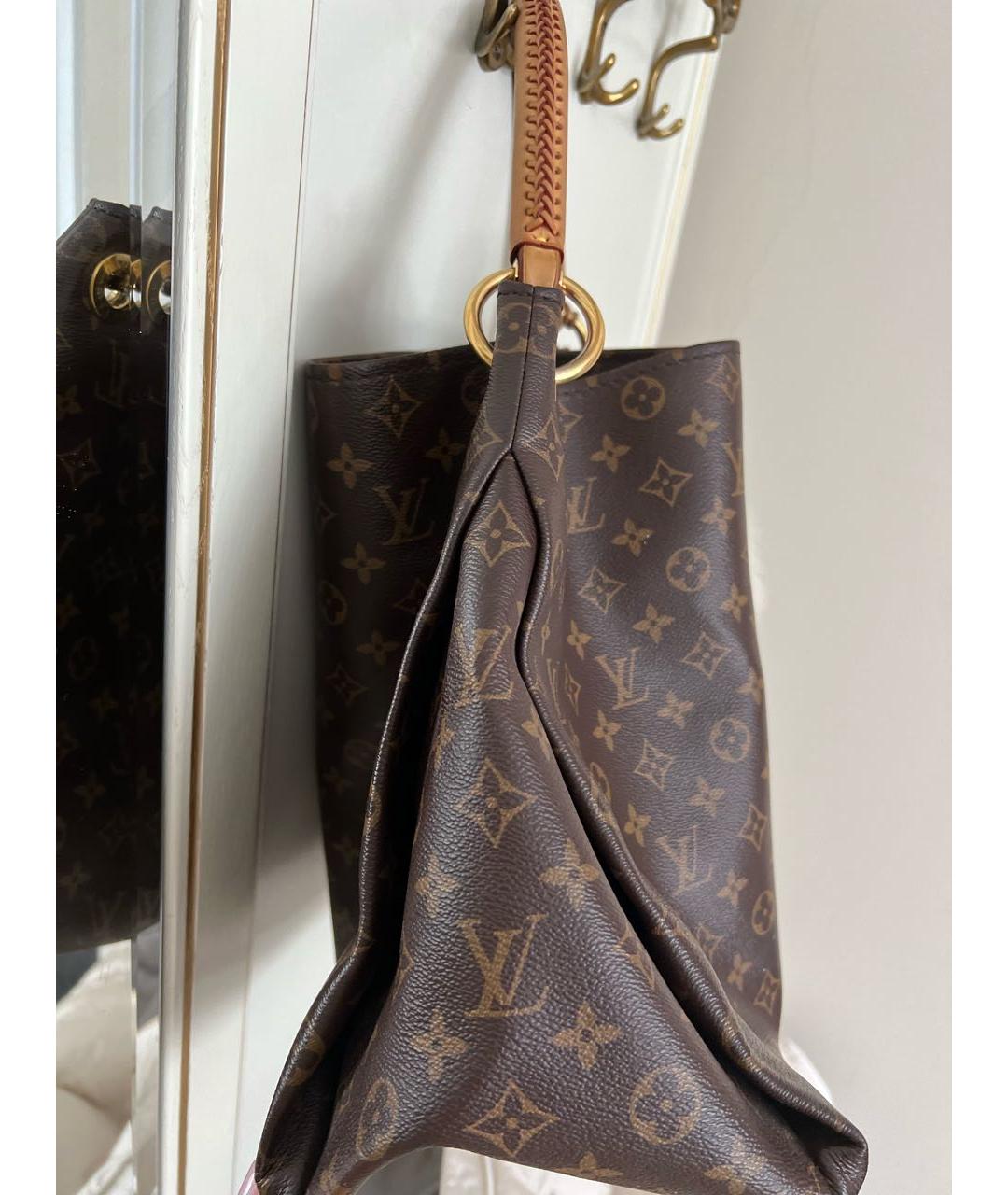 LOUIS VUITTON Коричневая кожаная сумка тоут, фото 2