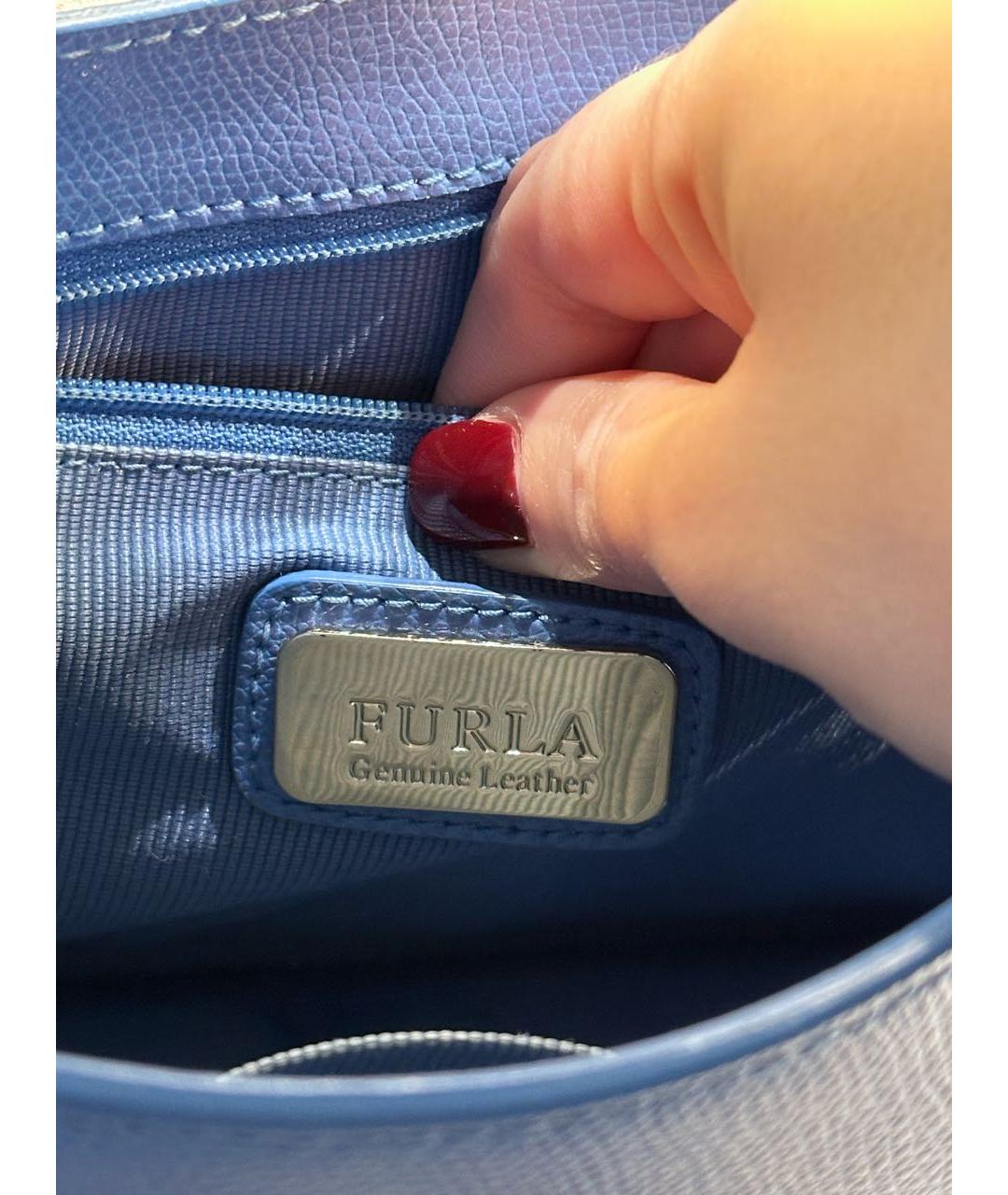 FURLA Синяя кожаная сумка через плечо, фото 6