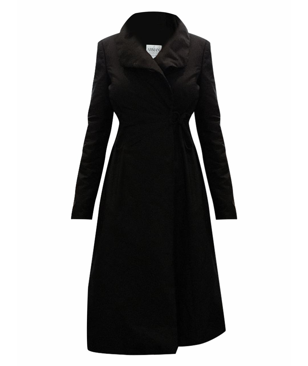 ARMANI COLLEZIONI Черное полиэстеровое пальто, фото 1