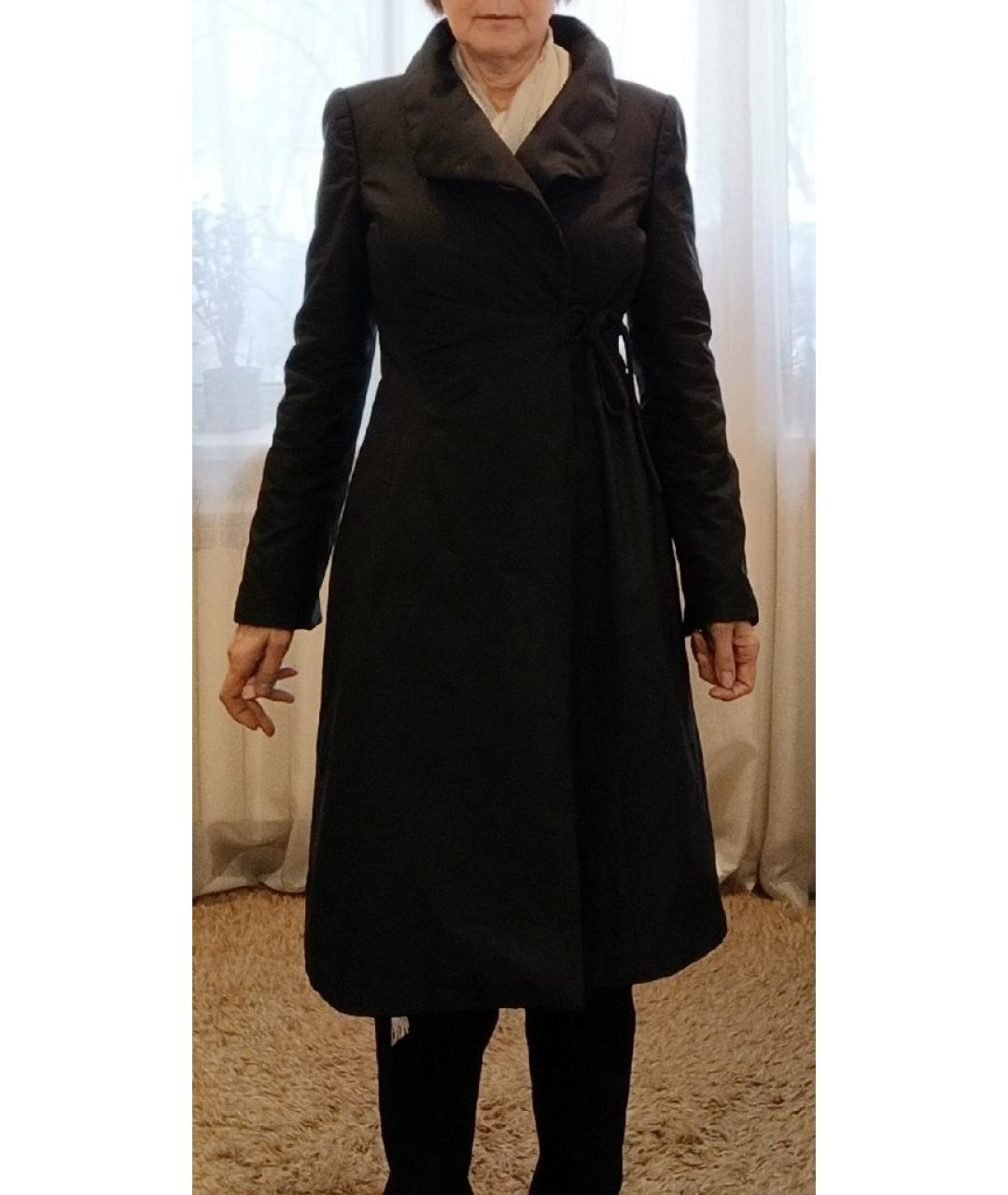ARMANI COLLEZIONI Черное полиэстеровое пальто, фото 6