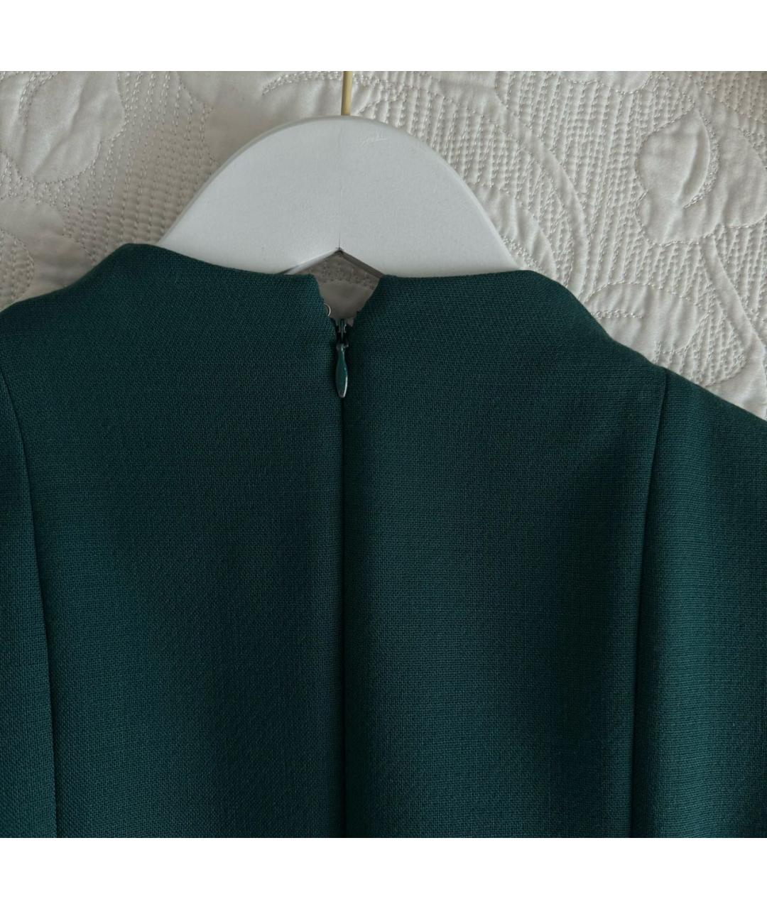 CARVEN Зеленые шерстяное платье, фото 3