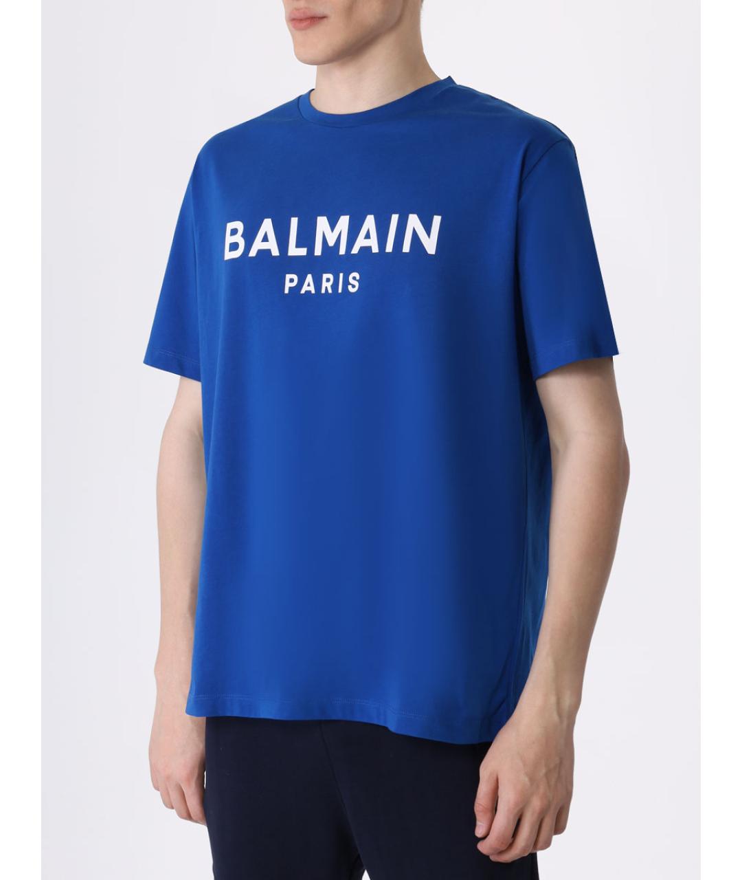 BALMAIN Синяя футболка, фото 4