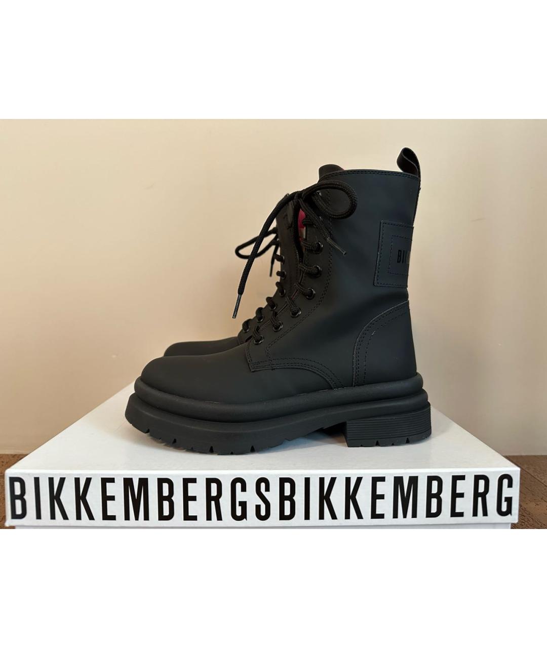 BIKKEMBERGS Черные кожаные ботинки, фото 9