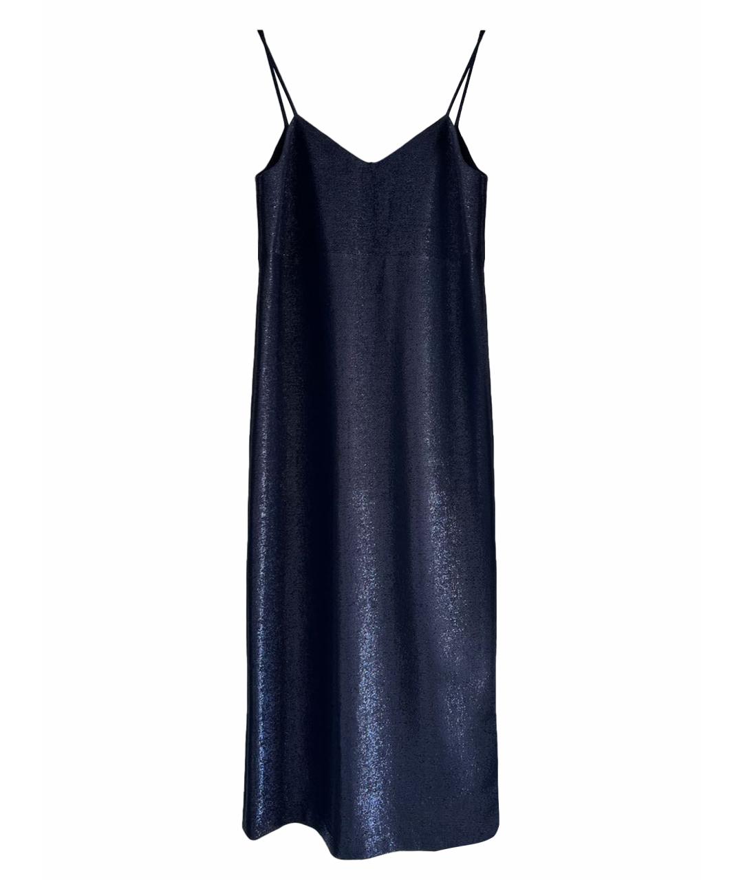 JIL SANDER Темно-синее вискозное платье, фото 1