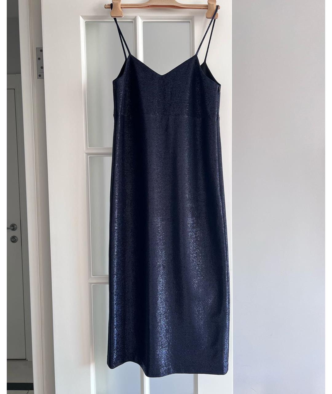 JIL SANDER Темно-синее вискозное платье, фото 8