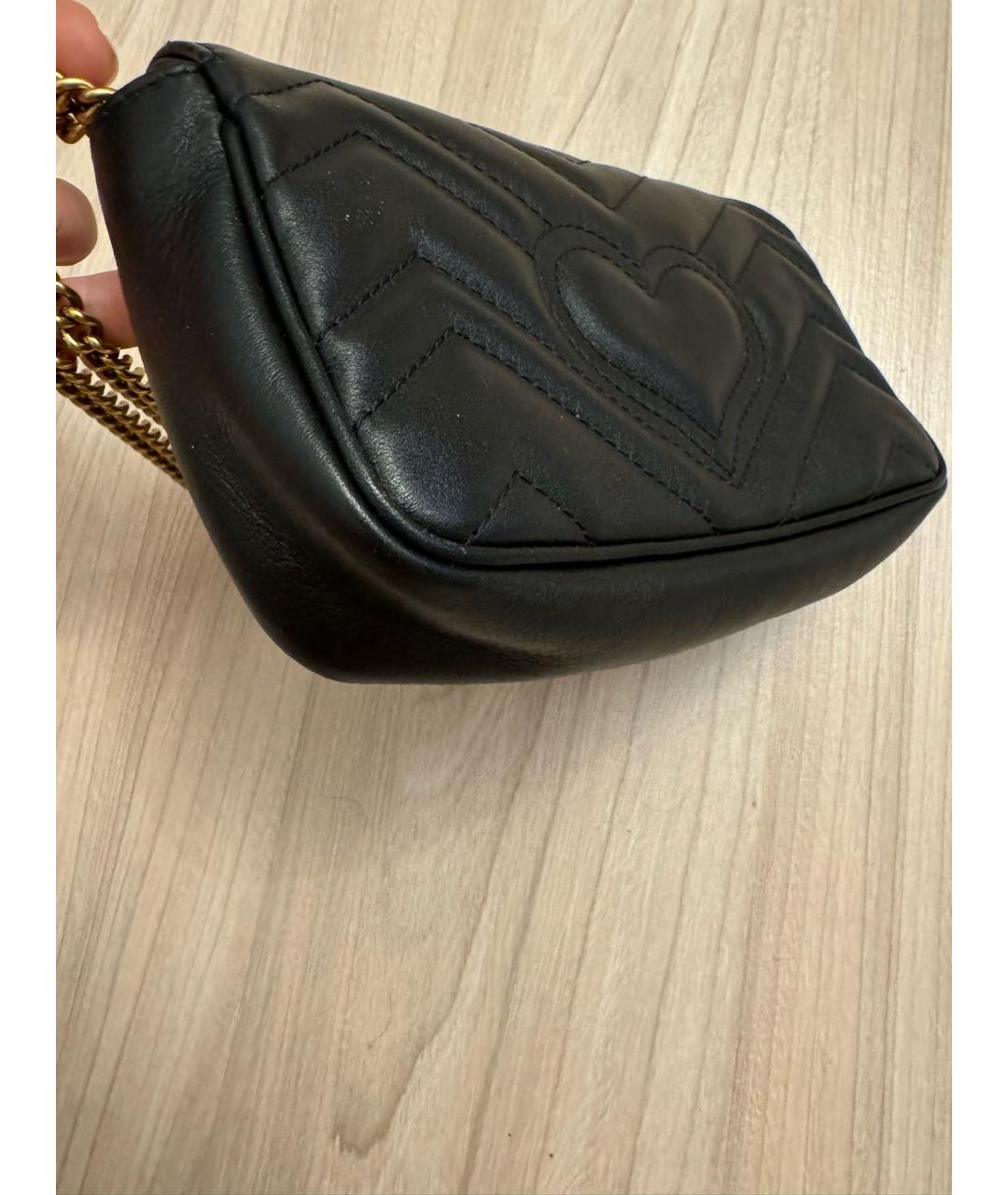 GUCCI Черная кожаная сумка через плечо, фото 6