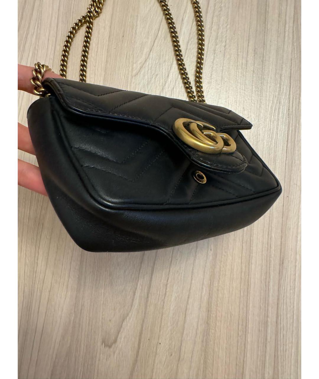 GUCCI Черная кожаная сумка через плечо, фото 4