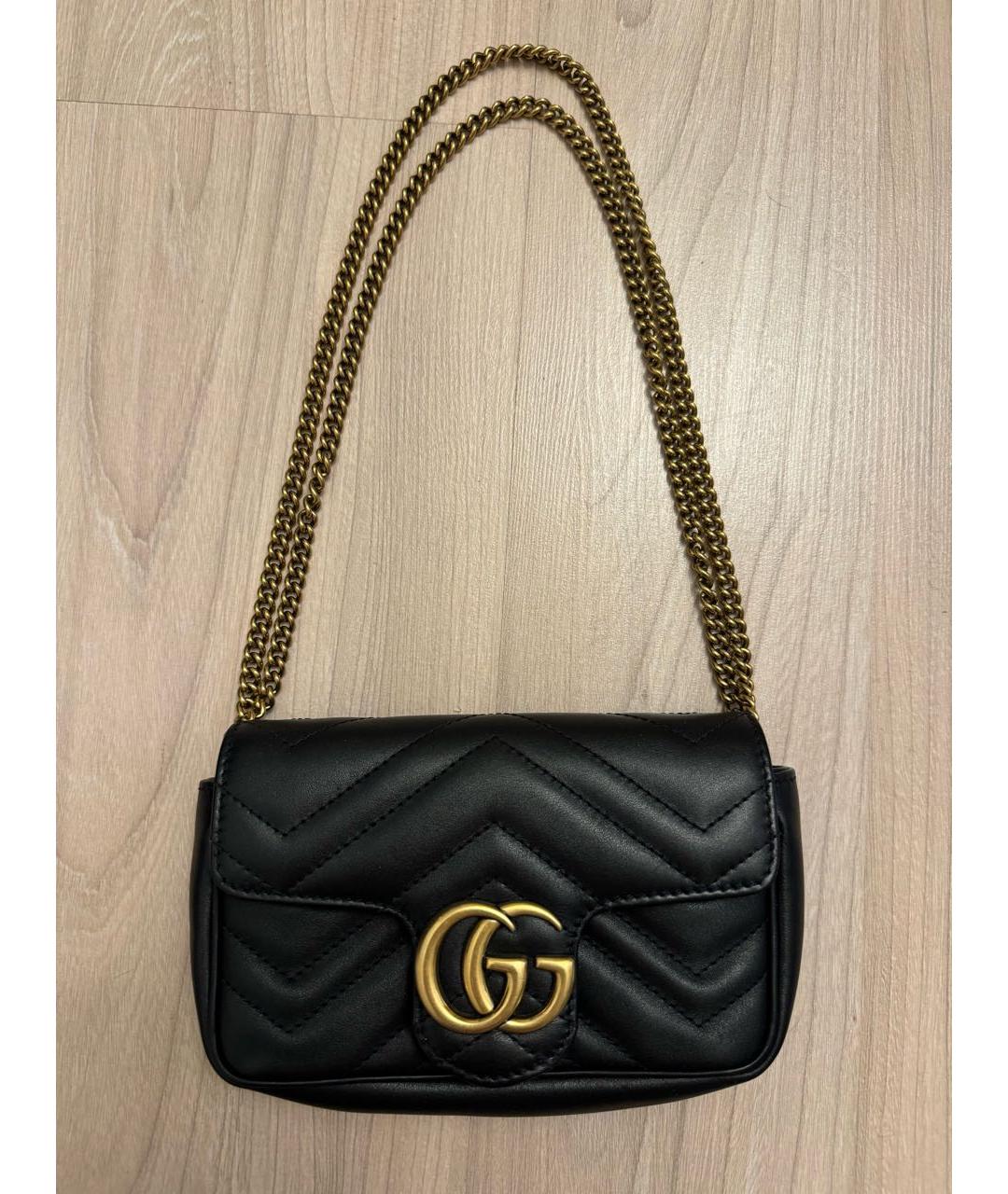 GUCCI Черная кожаная сумка через плечо, фото 9