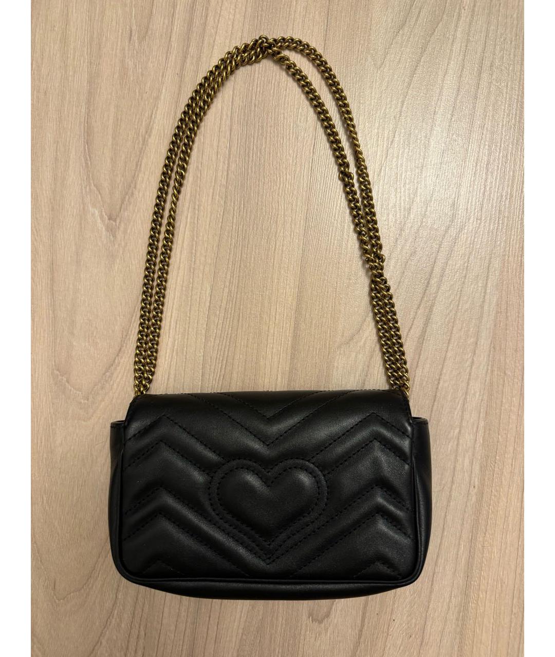 GUCCI Черная кожаная сумка через плечо, фото 2