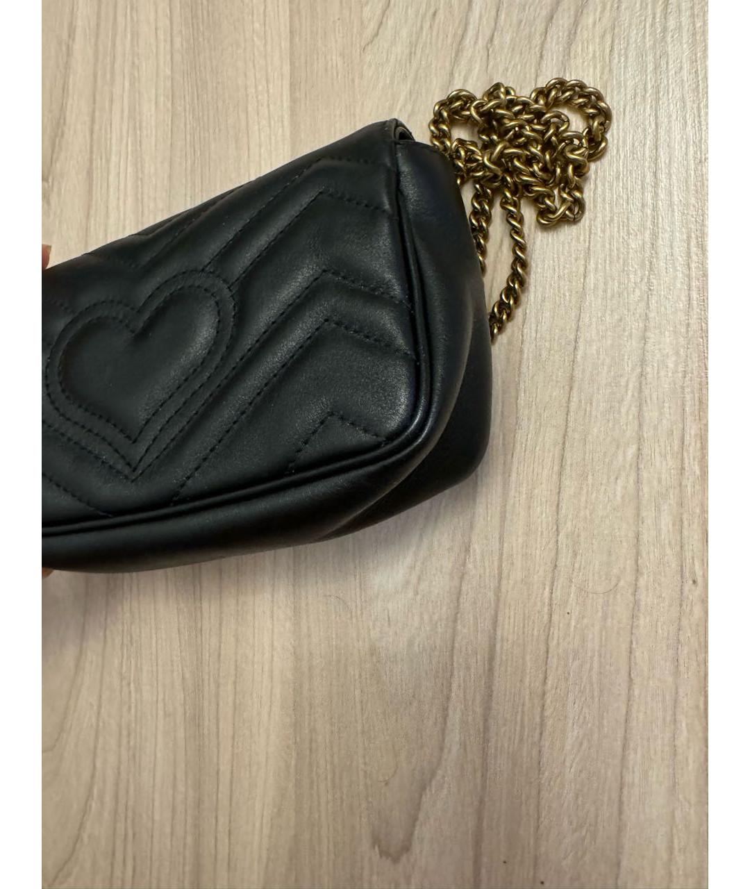 GUCCI Черная кожаная сумка через плечо, фото 5