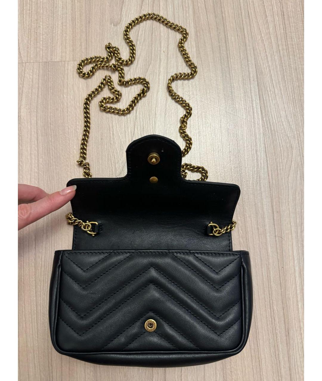 GUCCI Черная кожаная сумка через плечо, фото 7