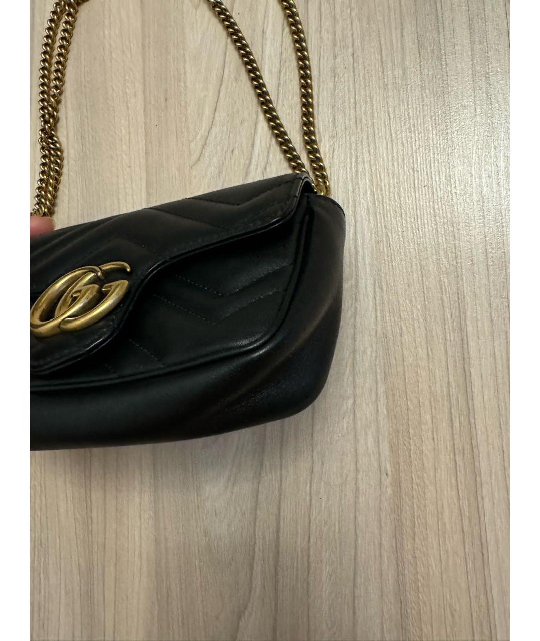 GUCCI Черная кожаная сумка через плечо, фото 3